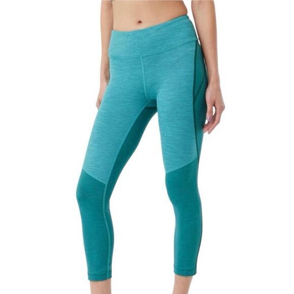 NWT Outdoor Voices Women 3XL Move‎ Free 3/4 Cropped Legging Teal Green Heathered - Picture 1 of 16